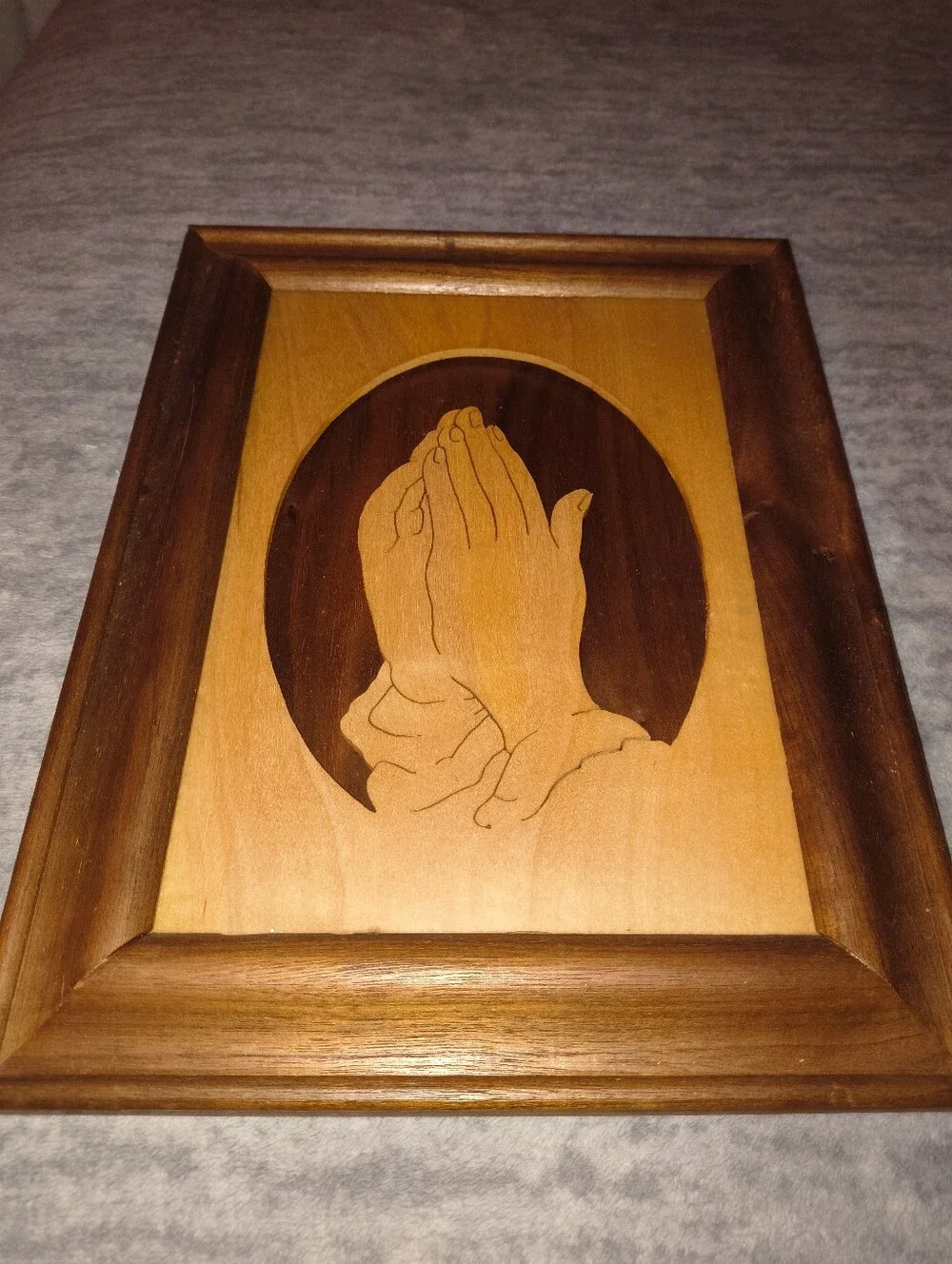 Wooden Praying Hands Wall Art - Two-Tone Wood